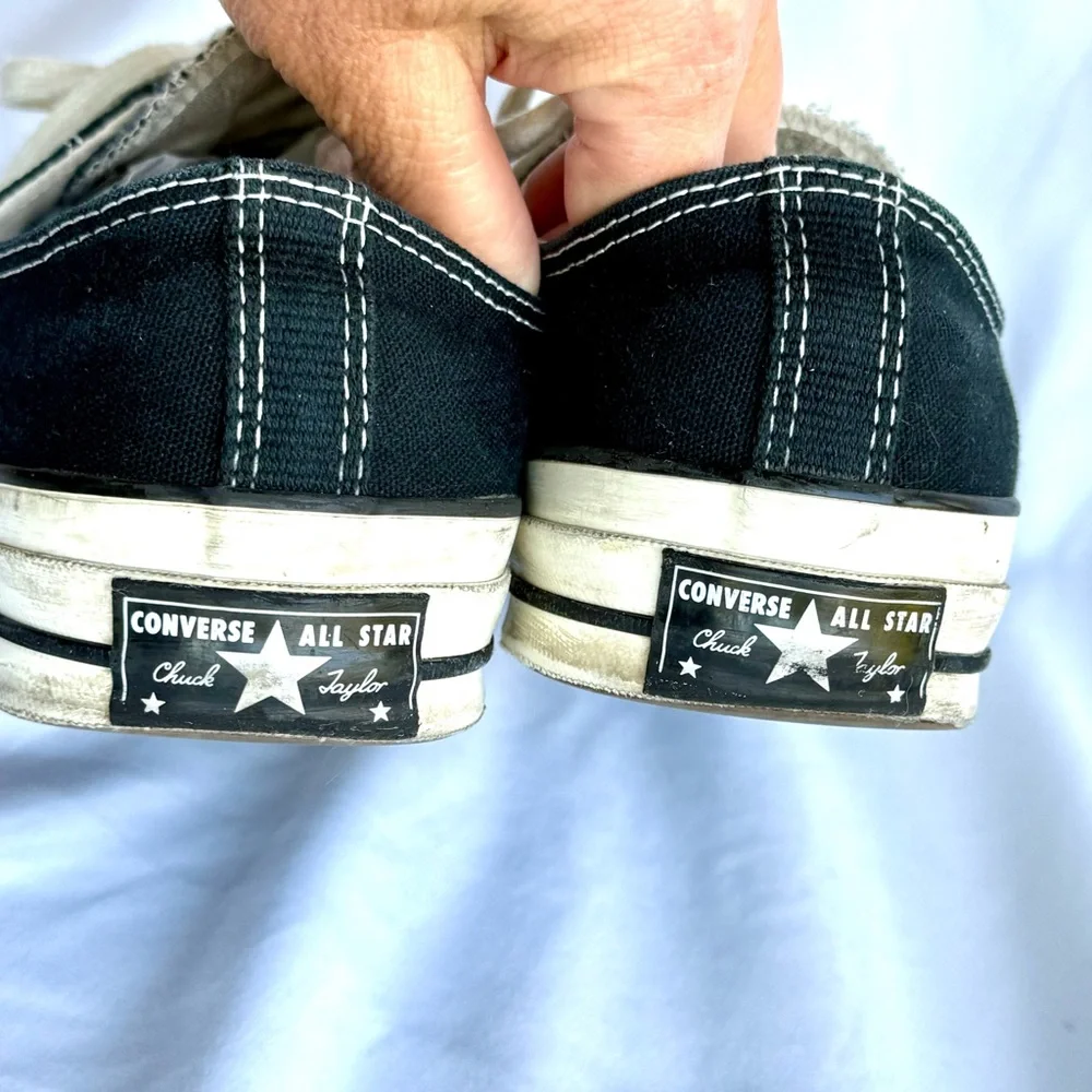 9.5 Mens/11.5 Womens Converse All Star Classic Black/White Canvas Low Tops - Picture 6 of 11